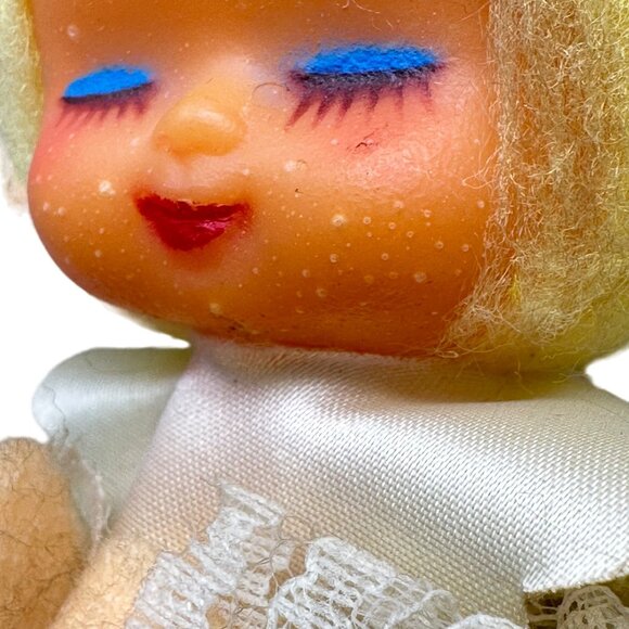 Angel Tree Topper Figurine Blonde Hair Lace Dress Cardboard Body Vintage MCM - Picture 7 of 7